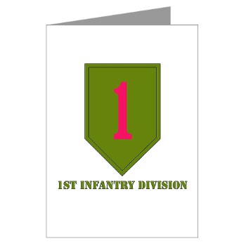 1ID - M01 - 02 - SSI - 1st Infantry Division with Text Greeting Card (Pk of 10)