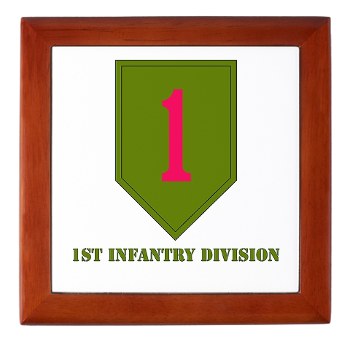 1ID - M01 - 03 - SSI - 1st Infantry Division with Text Keepsake Box