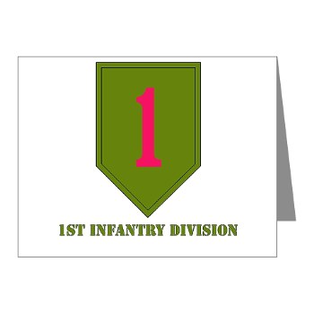 1ID - M01 - 02 - SSI - 1st Infantry Division with Text Note Cards (Pk of 20)
