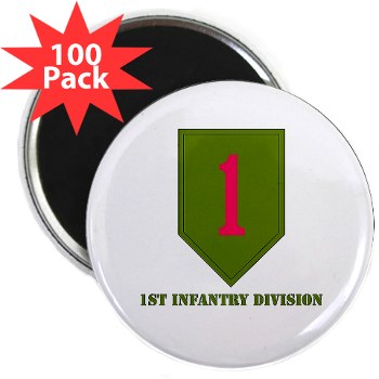 1ID - M01 - 01 - SSI - 1st Infantry Division with Text 2.25 Magnet (100 Pack) - Click Image to Close