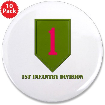 1ID - M01 - 01 - SSI - 1st Infantry Division with Text 3.5 Buttom (10 Pack)