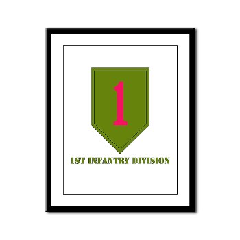 1ID - M01 - 02 - SSI - 1st Infantry Division with Text Framed Panel Print
