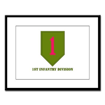 1ID - M01 - 02 - SSI - 1st Infantry Division with Text Large Framed Print - Click Image to Close