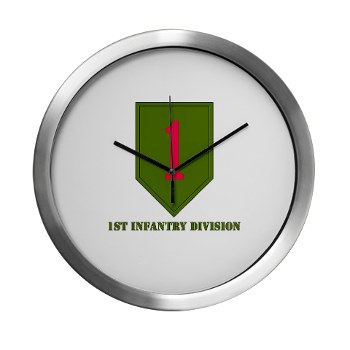 1ID - M01 - 03 - SSI - 1st Infantry Division with Text Modern Wall Clock - Click Image to Close