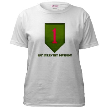 1ID - A01 - 04 - SSI - 1st Infantry Division with Text Women's T-Shirt - Click Image to Close