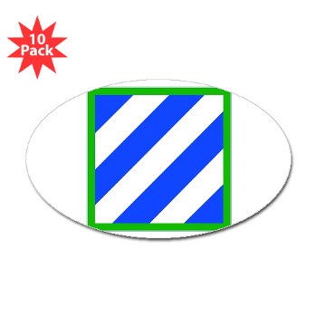 03ID - M01 - 01 - SSI - 3rd Infantry Division Sticker (Oval 10 pk)