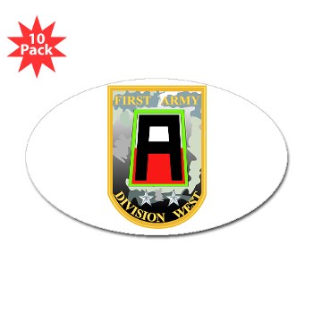 01AW - M01 - 01 - SSI - First Army Division West Sticker (Oval 10 pk) - Click Image to Close