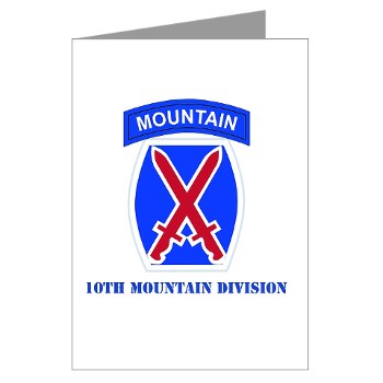 10mtn - M01 - 02 - SSI - 10th Mountain Division with Text Greeting Cards (Pk of 10) - Click Image to Close