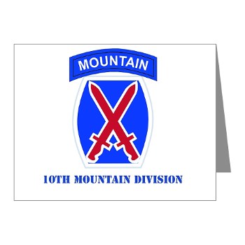 10mtn - M01 - 02 - SSI - 10th Mountain Division with Text Note Cards (Pk of 20) - Click Image to Close
