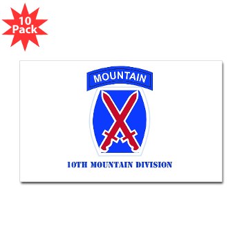 10mtn - M01 - 01 - SSI - 10th Mountain Division with Text Sticker (Rectangle 10 Pk)