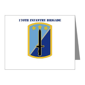 170IB - M01 - 02 - SSI - 170th Infantry Brigade with text - Note Cards (Pk of 20)