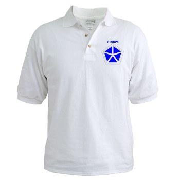 vcorps - A01 - 04 - SSI - V Corps with Text Golf Shirt