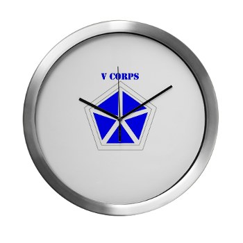 vcorps - M01 - 03 - SSI - V Corps with Text Modern Wall Clock