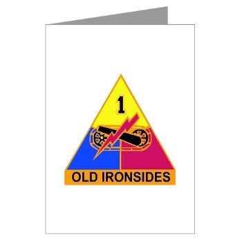 1AD - M01 - 02 - SSI - 1st Armored Division Greeting Cards (Pk of 10) - Click Image to Close