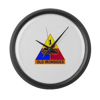 1AD - M01 - 03 - SSI - 1st Armored Division Large Wall Clock