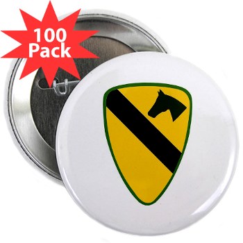 1CAV - M01 - 01 - SSI - 1st Cavalry Division 2.25" Button (100 pack) - Click Image to Close