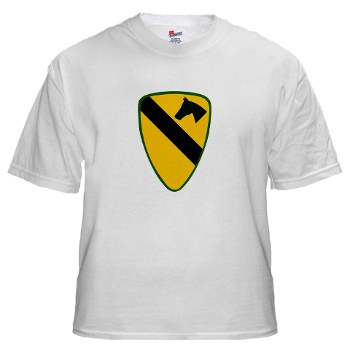 1CAV - A01 - 04 - SSI - 1st Cavalry Division White T-Shirt