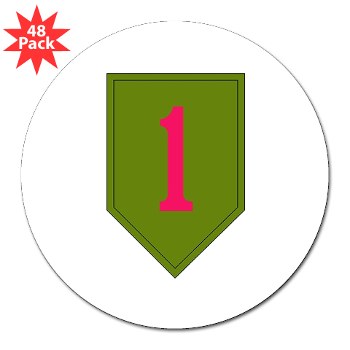 1ID - M01 - 01 - SSI - 1st Infantry Division 3" Lapel Sticker (48 pk) - Click Image to Close