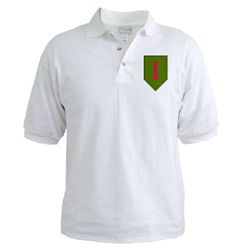 1ID - A01 - 04 - SSI - 1st Infantry Division Golf Shirt - Click Image to Close