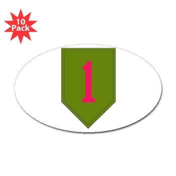 1ID - M01 - 01 - SSI - 1st Infantry Division Sticker (Oval 10 pk)