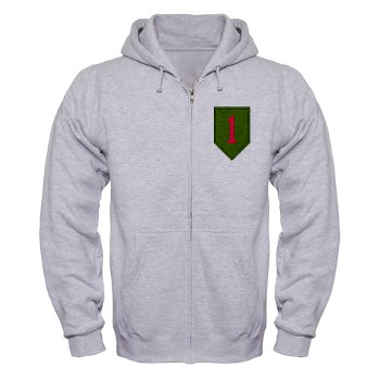 1ID - A01 - 03 - SSI - 1st Infantry Division Zip Hoodie - Click Image to Close