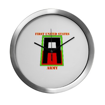 1A - M01 - 03 - SSI - First United States Army with Text Modern Wall Clock