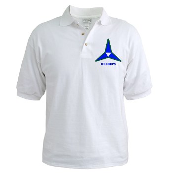 IIICorps - A01 - 04 - SSI - III Corps with Text Golf Shirt