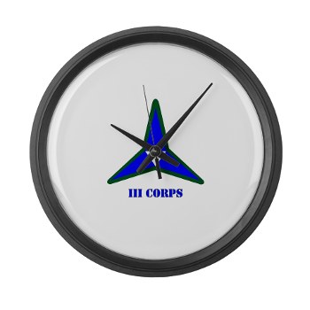 IIICorps - M01 - 03 - SSI - III Corps with Text Large Wall Clock
