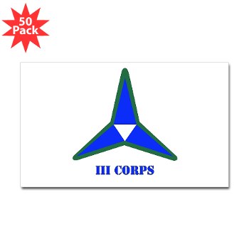 IIICorps - M01 - 01 - SSI - III Corps with Text Sticker (Rectang - Click Image to Close
