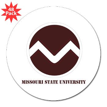 missouristate - M01 - 01 - SSI - ROTC - Missouri State University with Text - 3" Lapel Sticker (48 pk)