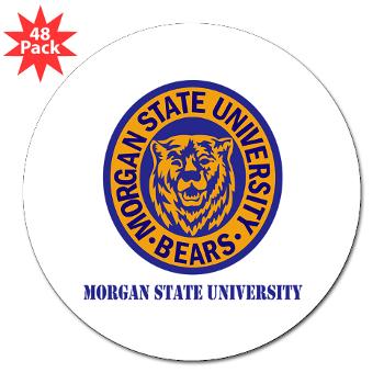 morgan - M01 - 01 - SSI - ROTC - Morgan State University with Text - 3" Lapel Sticker (48 pk) - Click Image to Close