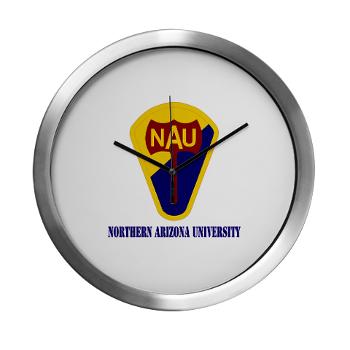 nau - M01 - 03 - SSI - ROTC - Northern Arizona University with Text - Modern Wall Clock - Click Image to Close