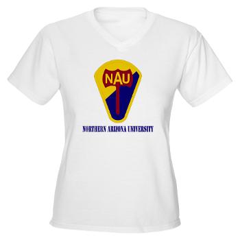 nau - A01 - 04 - SSI - ROTC - Northern Arizona University with Text - Women's V-Neck T-Shirt - Click Image to Close