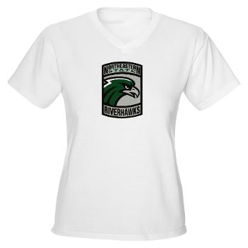 nsuok - A01 - 04 - SSI - ROTC - Northeastern State University - Women's V-Neck T-Shirt - Click Image to Close