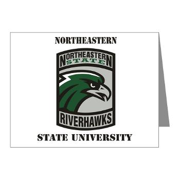 nsuok - M01 - 02 - SSI - ROTC - Northeastern State University with Text - Note Cards (Pk of 20)