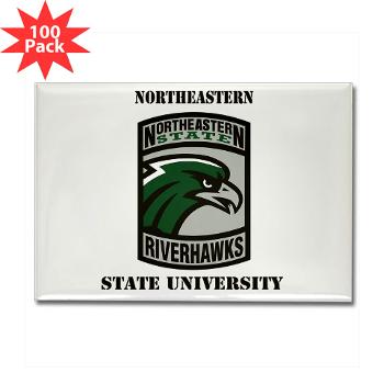 nsuok - M01 - 01 - SSI - ROTC - Northeastern State University with Text - Rectangle Magnet (100 pack)