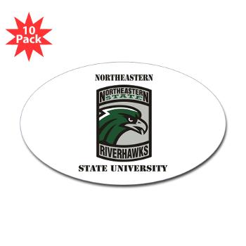 nsuok - M01 - 01 - SSI - ROTC - Northeastern State University with Text - Sticker (Oval 10 pk)