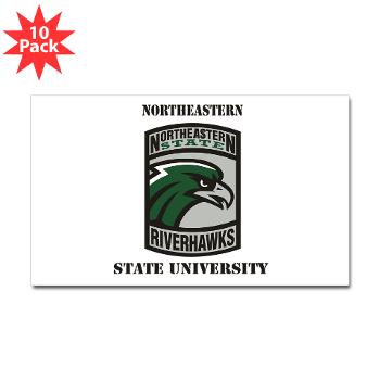 nsuok - M01 - 01 - SSI - ROTC - Northeastern State University with Text - Sticker (Rectangle 10 pk)