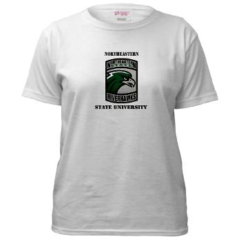 nsuok - A01 - 04 - SSI - ROTC - Northeastern State University with Text - Women's T-Shirt