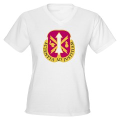 omems - A01 - 04 - DUI - Ordnance Munitions and Electronics Maintenance School - Women's V-Neck T-Shirt - Click Image to Close