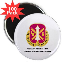 omems - M01 - 01 - DUI - Ordnance Munitions and Electronics Maintenance School with Text - 2.25" Magnet (100 pack)