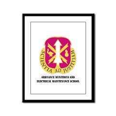 omems - M01 - 02 - DUI - Ordnance Munitions and Electronics Maintenance School with Text - Framed Panel Print