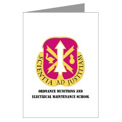 omems - M01 - 02 - DUI - Ordnance Munitions and Electronics Maintenance School with Text - Greeting Cards (Pk of 10) - Click Image to Close