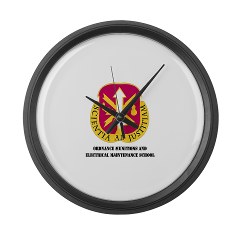 omems - M01 - 03 - DUI - Ordnance Munitions and Electronics Maintenance School with Text - Large Wall Clock