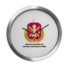 omems - M01 - 03 - DUI - Ordnance Munitions and Electronics Maintenance School with Text - Modern Wall Clock