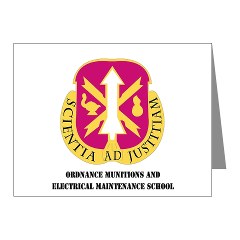 omems - M01 - 02 - DUI - Ordnance Munitions and Electronics Maintenance School with Text - Note Cards (Pk of 20)