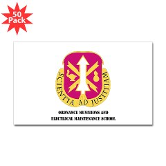 omems - M01 - 01 - DUI - Ordnance Munitions and Electronics Maintenance School with Text - Sticker (Rectangle 50 pk) - Click Image to Close