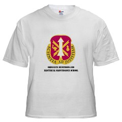 omems - A01 - 04 - DUI - Ordnance Munitions and Electronics Maintenance School with Text - White T-Shirt