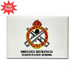 omms - M01 - 01 - DUI - Ordnance Mechanical Maintenance School with Text Rectangle Magnet (100 pack)