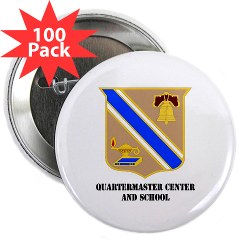 quartermaster - M01 - 01 - DUI - Quartermaster Center/School with Text - 2.25" Button (100 pack) - Click Image to Close